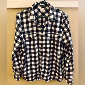 J Crew Checkered Button Down Flannel Shirt - XL